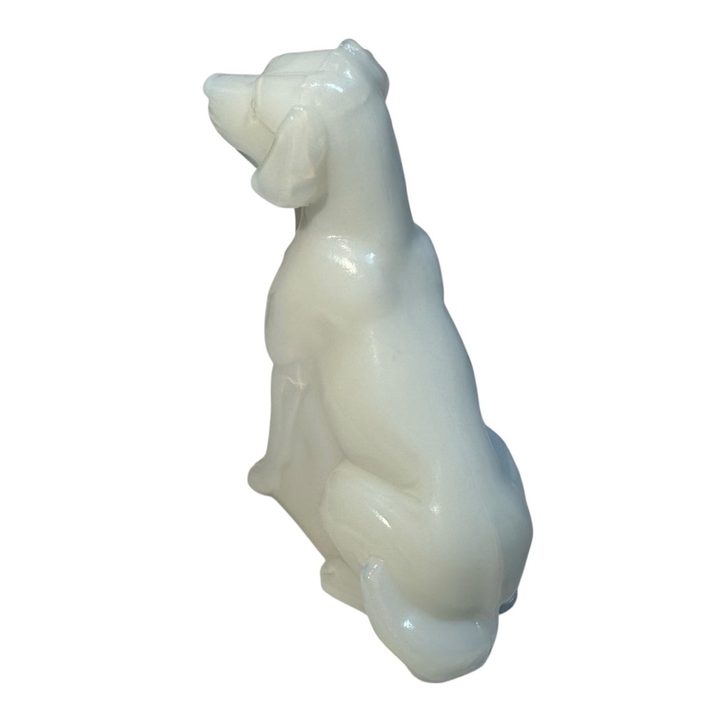 Mosser Labrador Art Glass White Lab Dog Figurine Paperweight USA New Hunt Pet - Picture 6 of 10